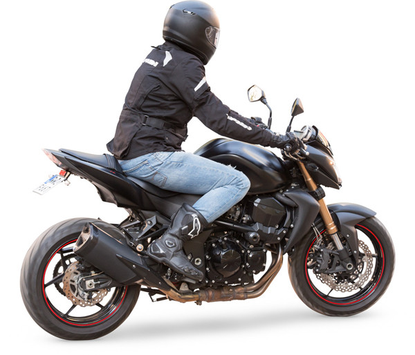 Man riding on motorbike image