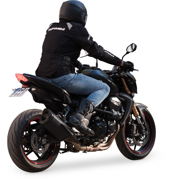 Man riding on motorbike image