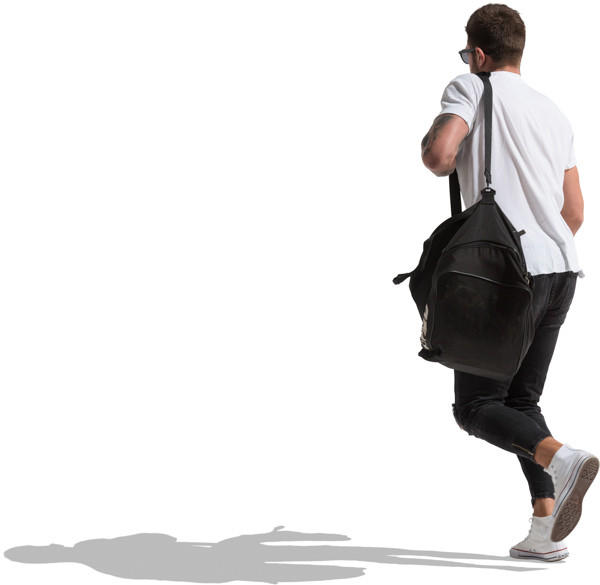 Running man with bag image