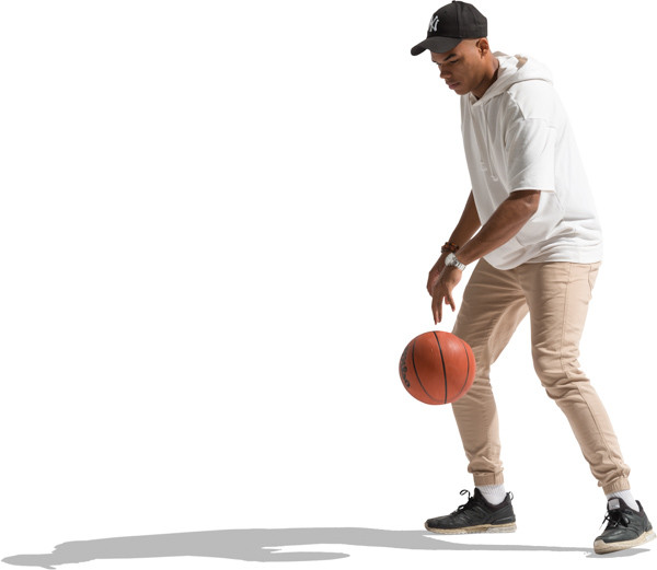 Black man playing basketball image