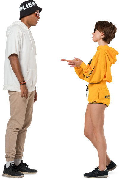Couple casual talking image