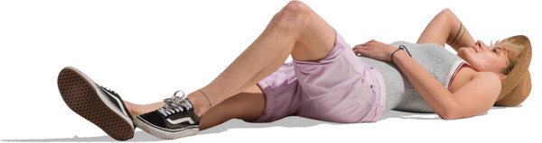 Lady lying on the ground image