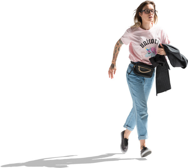 Girl running in sunlight image