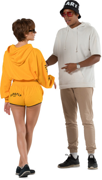 Talking man and woman image