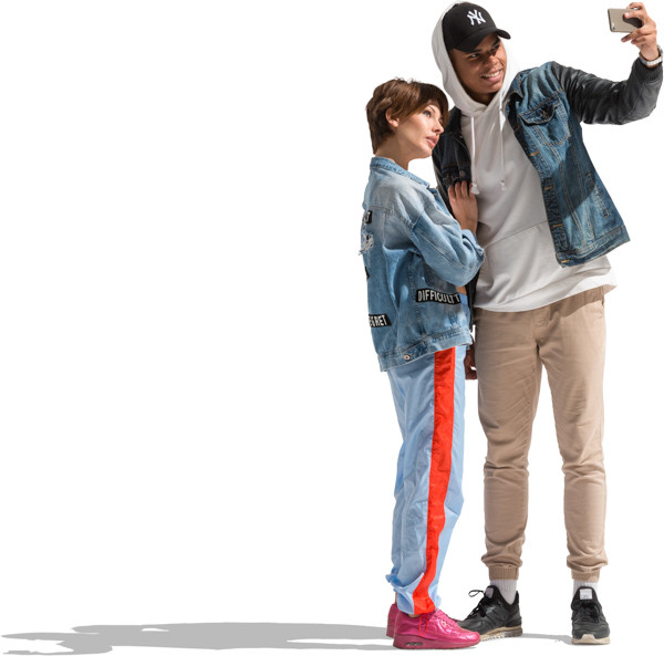 Couple taking selfie image