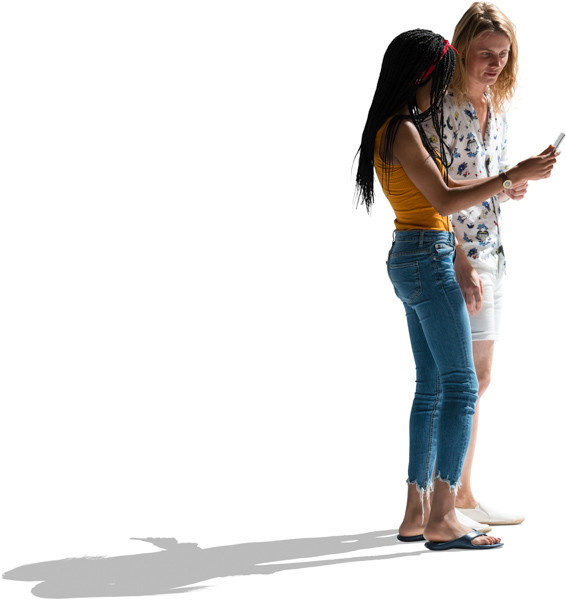 Couple looking on phone image