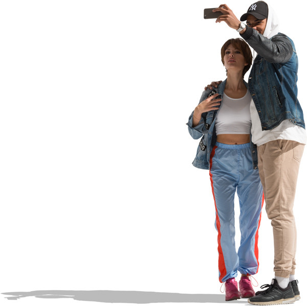 Couple taking selfie outdoor image