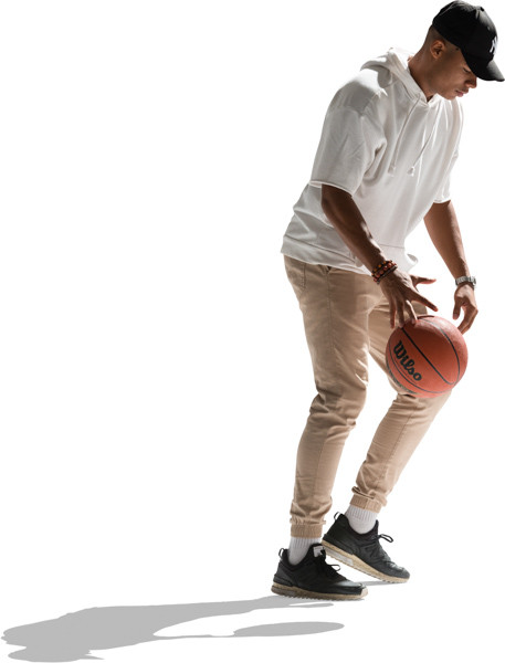 Black man dribble image