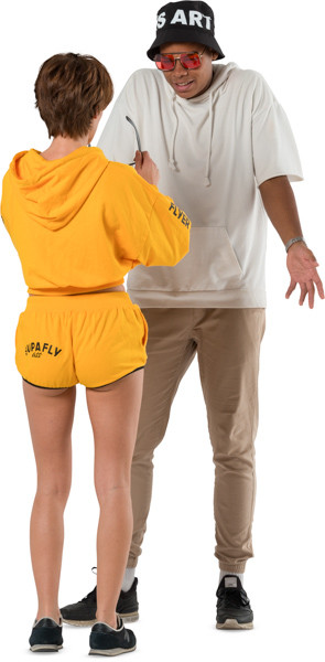 Couple discuss image