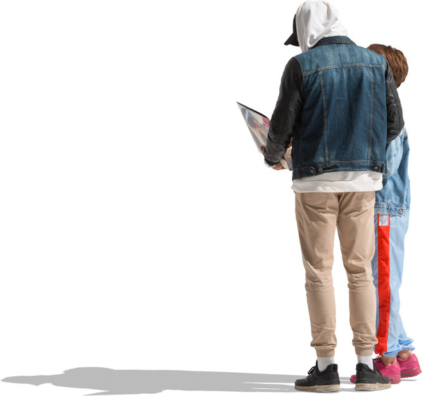 Two friends watch vinyl image
