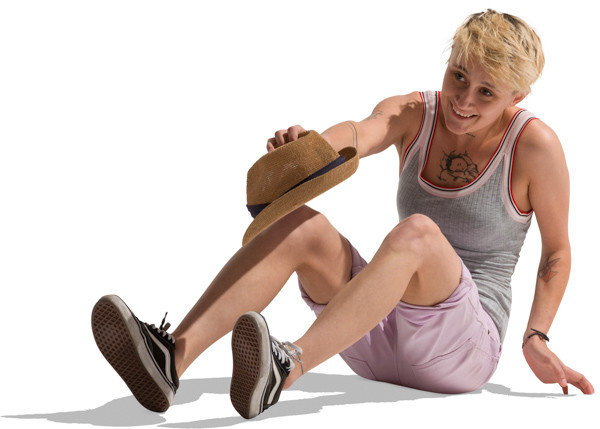 Woman rising from the floor image