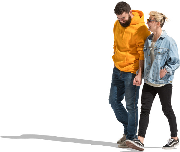 Woman with sunglasses walking with friend image