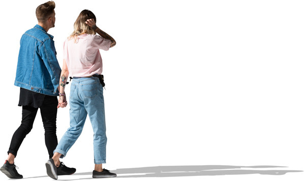 Walking young couple image