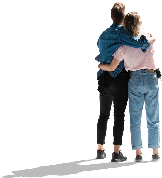 Couple hugs image