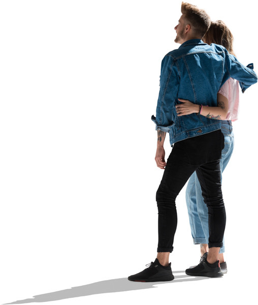 Young couple embrace image