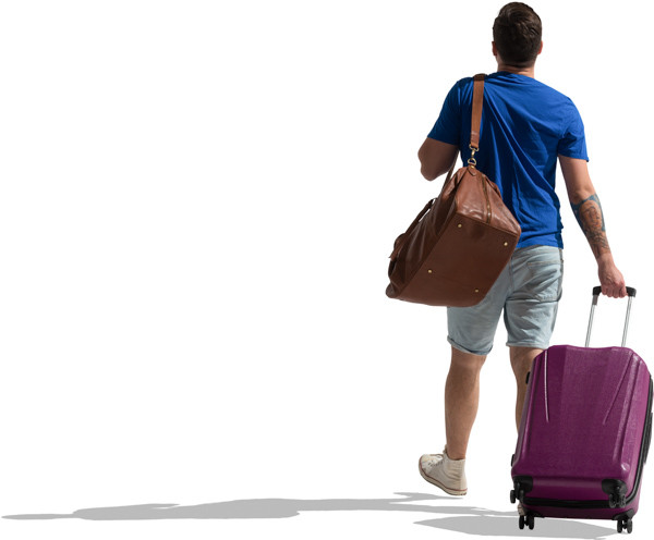 Man go with the suitcase image