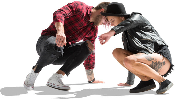 Couple playing on the ground image