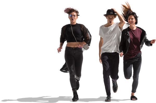 Running three friends image