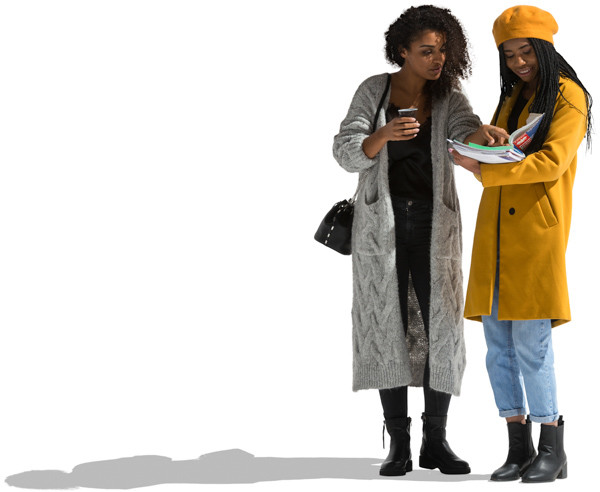 Two girls reading image