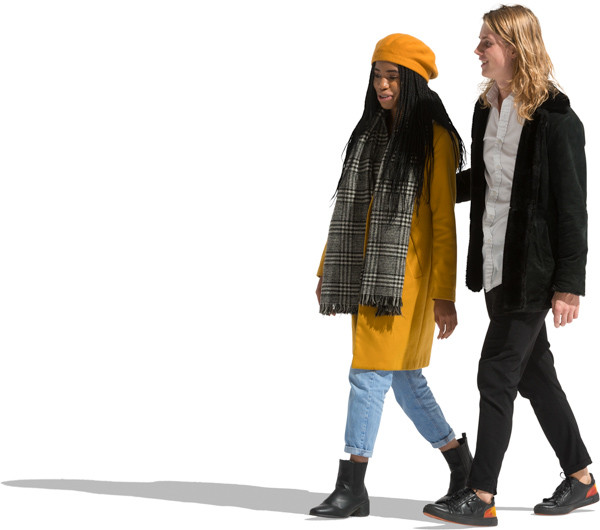 Walking couple in autumn jackets image