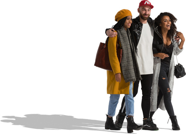 White man holding the two woman image
