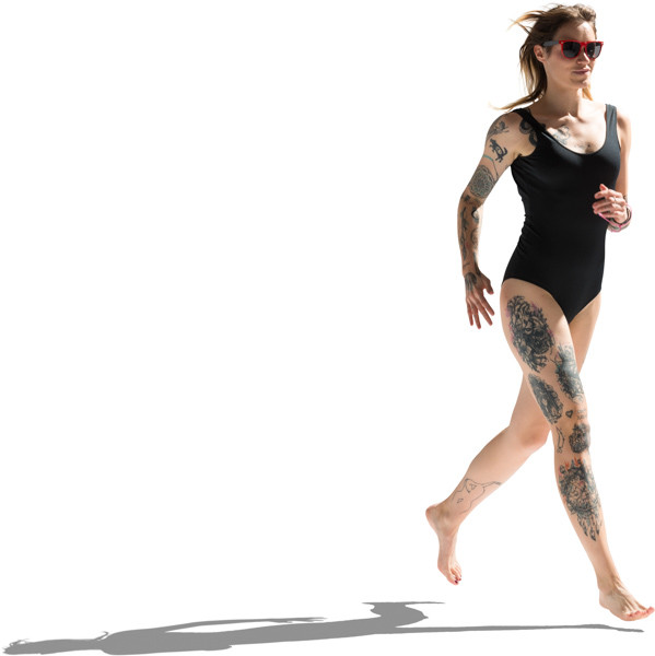 Running woman in swiumsuit image
