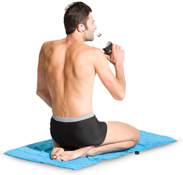 Man sitting on the blanket image