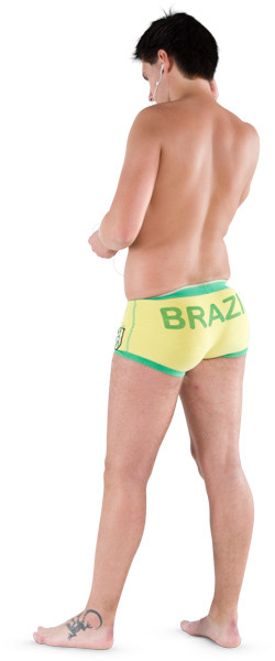 Man in yellow swimwear image