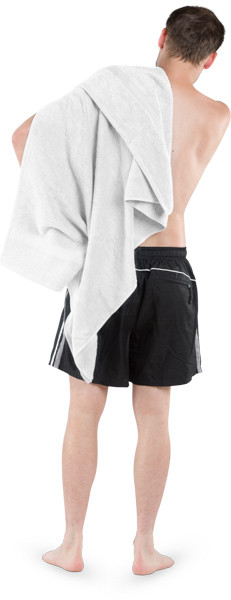 Man wiped with a white towel image