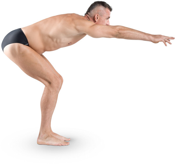 Man inclined to jump into the water image