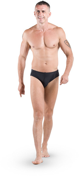 Walking man in short hair image