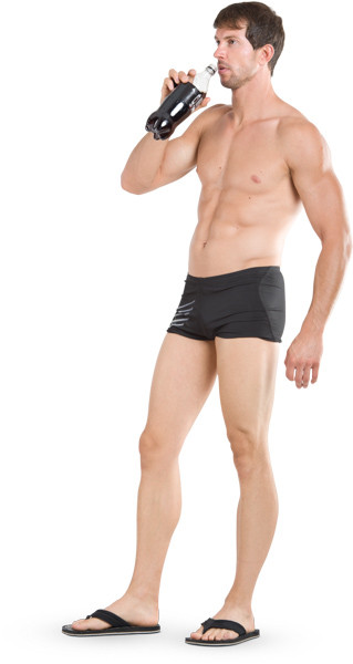 Standing man drinking image