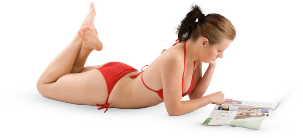 Girl lies on her stomach image