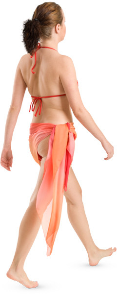 Walking girl with orange scarf image