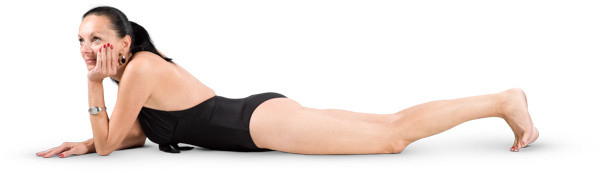 Lying woman image