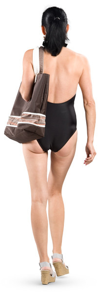 Walking woman with summer bag image