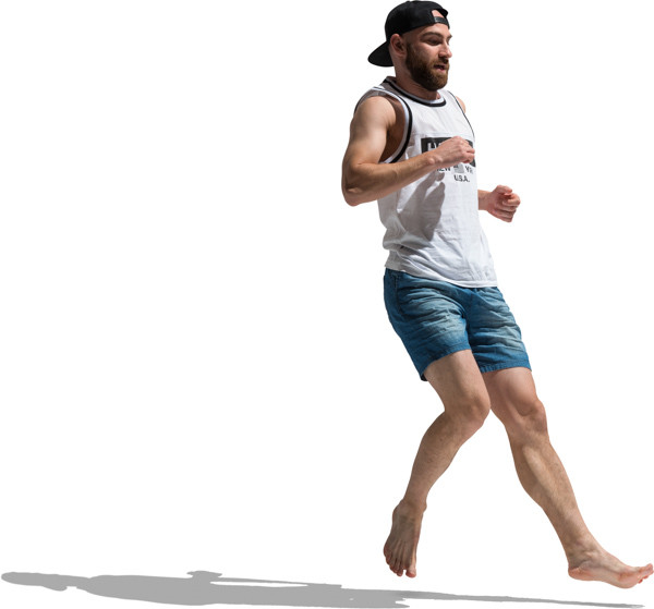 Man brakes from running image
