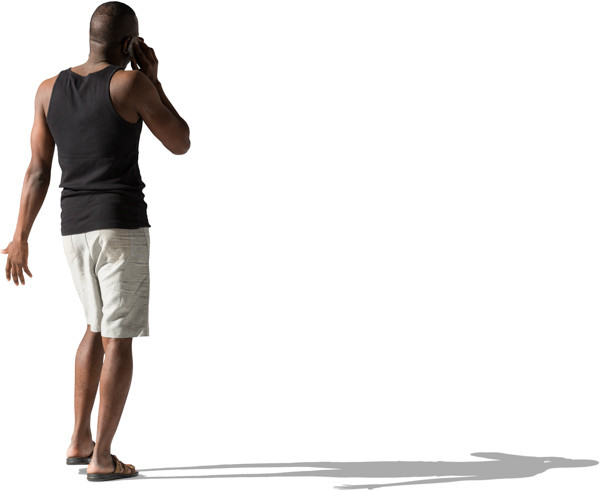man walking with mobile 23506385 PNG