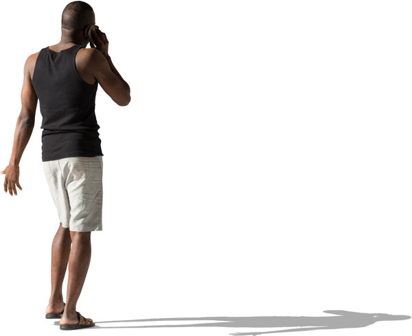 Walking man talking to phone image