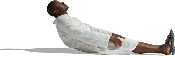 Lying black man image