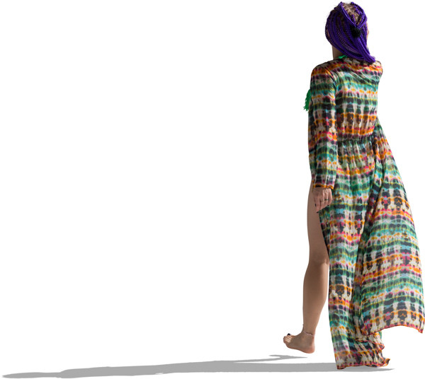 Young woman with colorful cape image