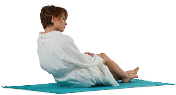 Woman lies on the blanket image