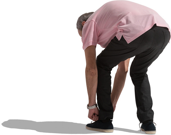 Mature man bends image