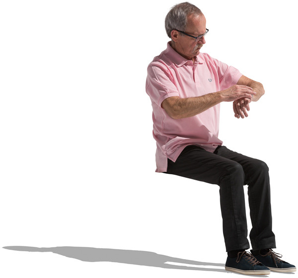 Man in glasses sitting image
