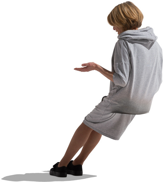 Sitting and talking mature woman image