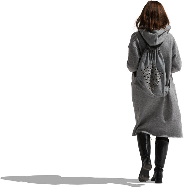 Walking woman in brown hair image