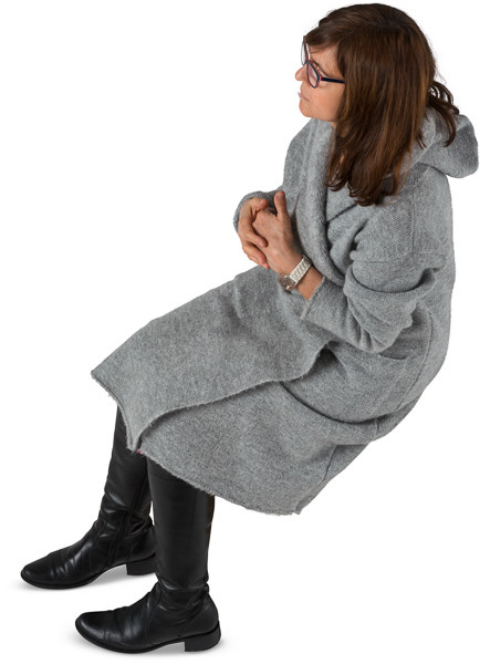 Sitting mature woman image