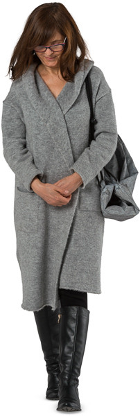 Walking woman in warm sweater image