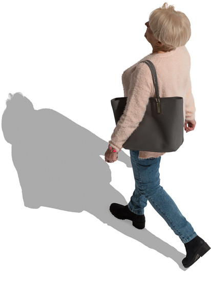 Walking woman with black shopper image