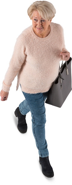 Walking woman in pink sweater image